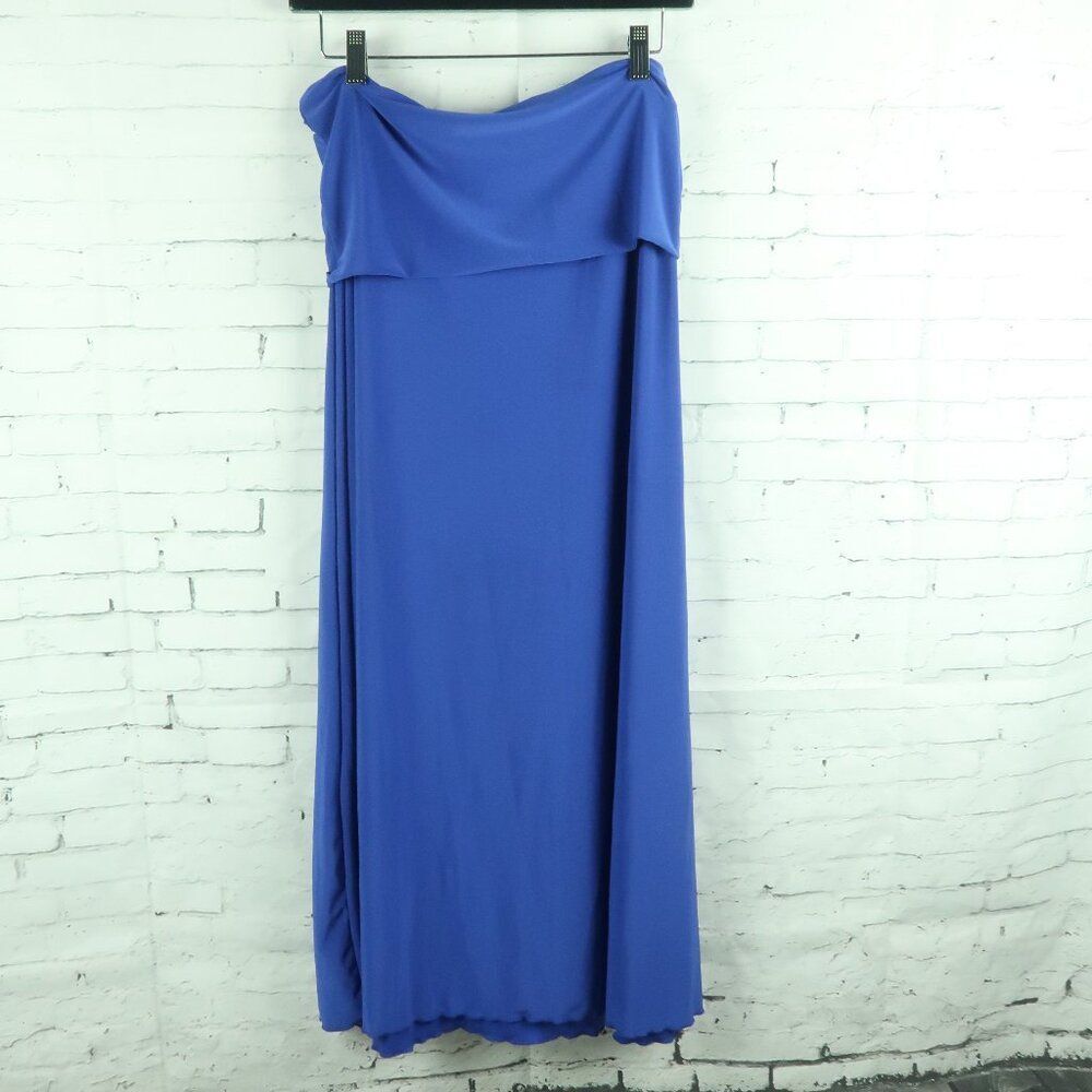 STAR VIXEN ROYAL BLUE FOLD OVER WAIST A LINE MAXI SKIRT SIZE SMALL